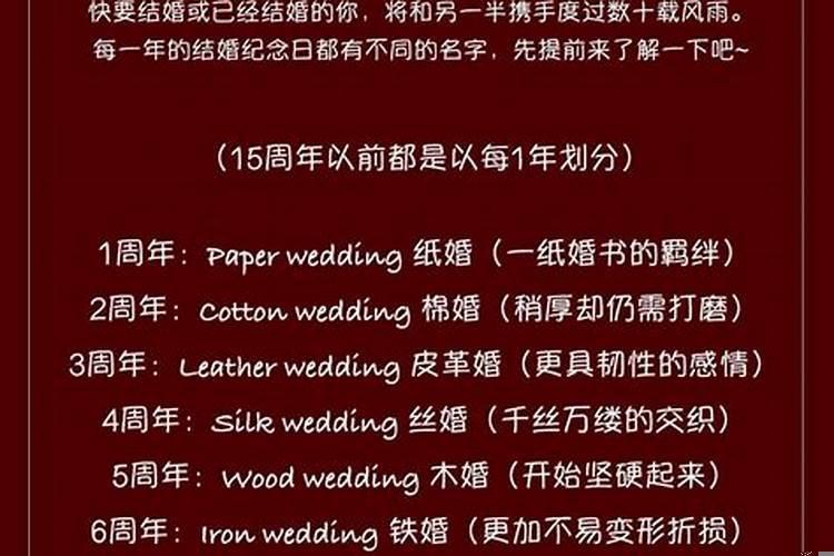 结婚几年都叫什么婚