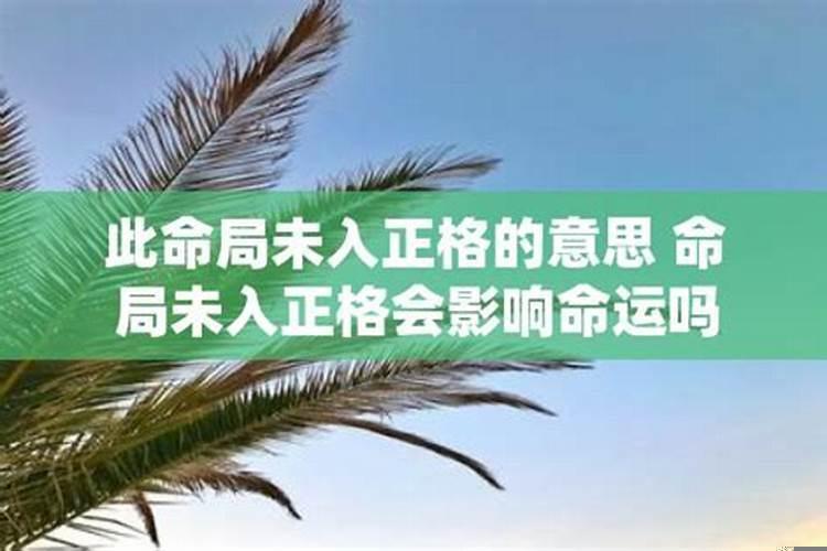 此命局为入正格