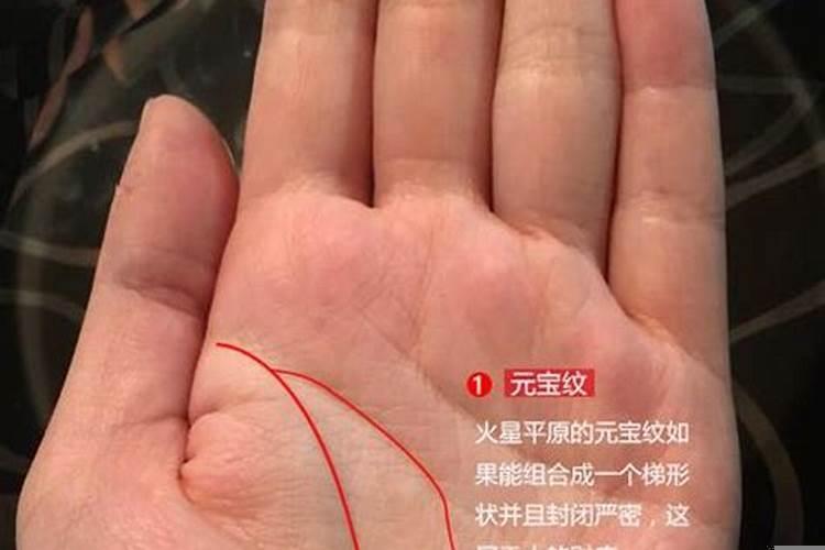 手相元宝纹封口有缺