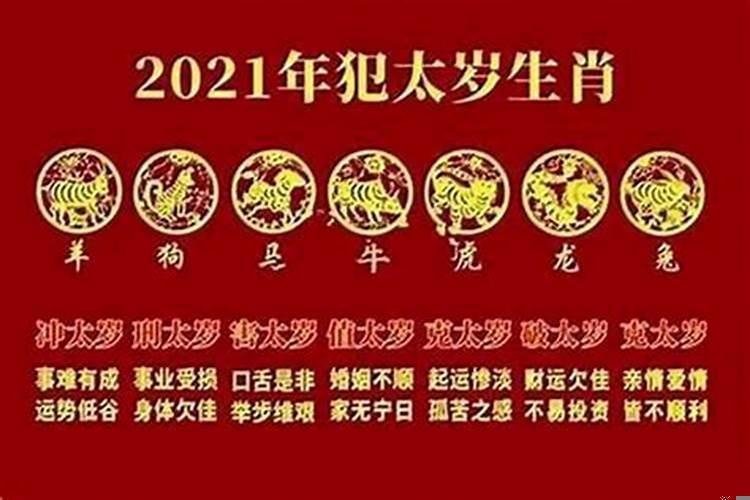 2021哪些生肖犯冲太岁