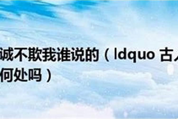 诚不我欺出处