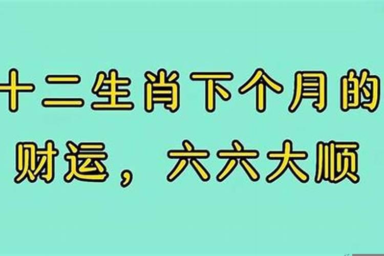 下个月财源滚滚生肖