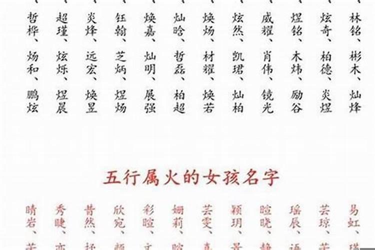 女孩子名字带火属性的字