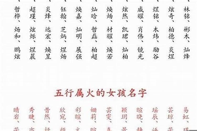 女孩子名字带火属性的字